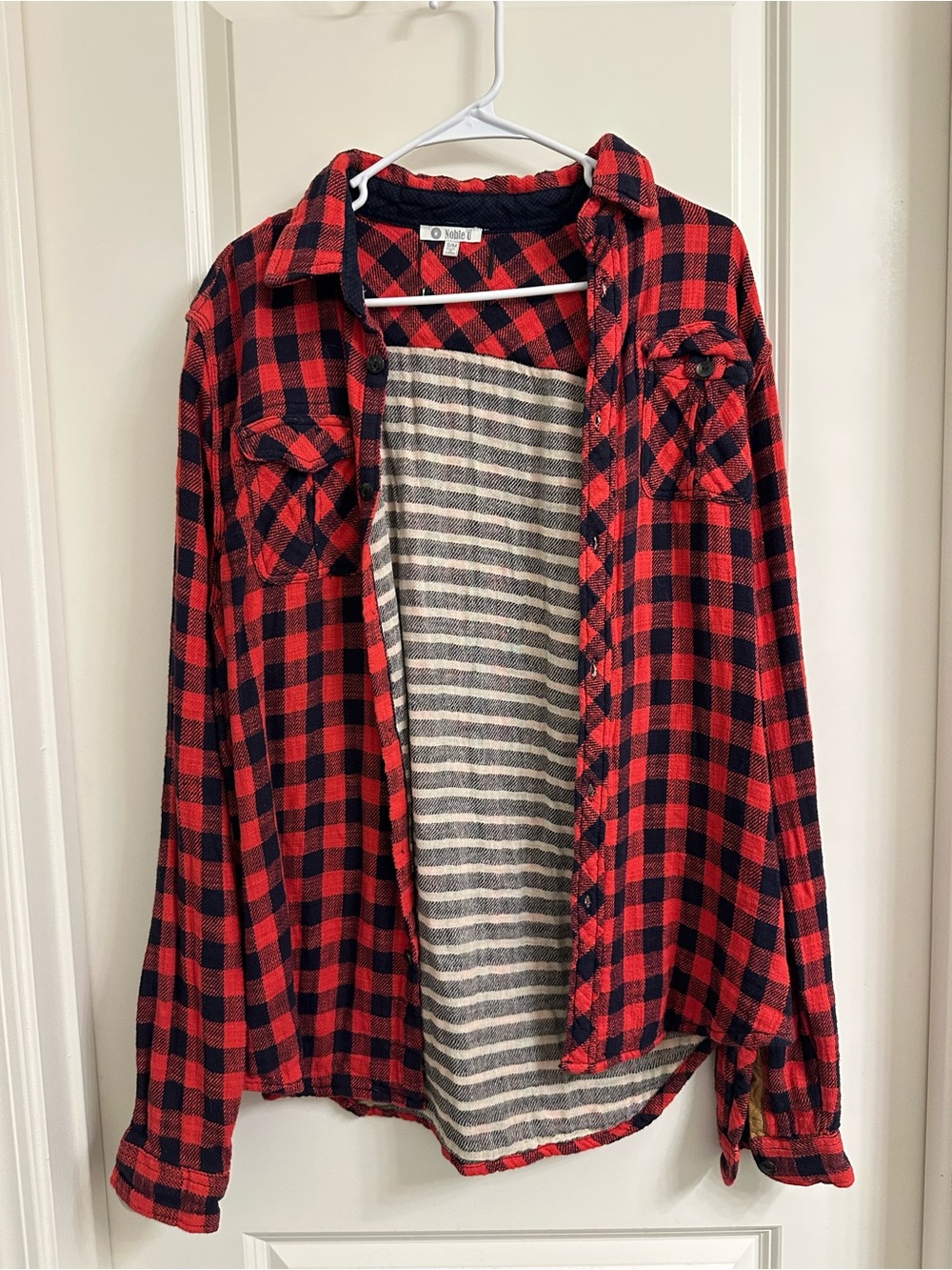 Noble U Red & Black Plaid Button-Down Shirt for Kids